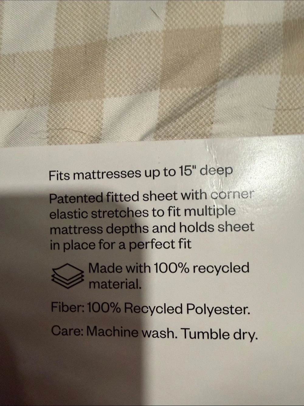 Room Essentials Microfiber Sheet Set - Cream and White Plaid